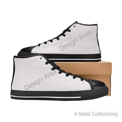 Custom Black Sole Women's High Top Shoes