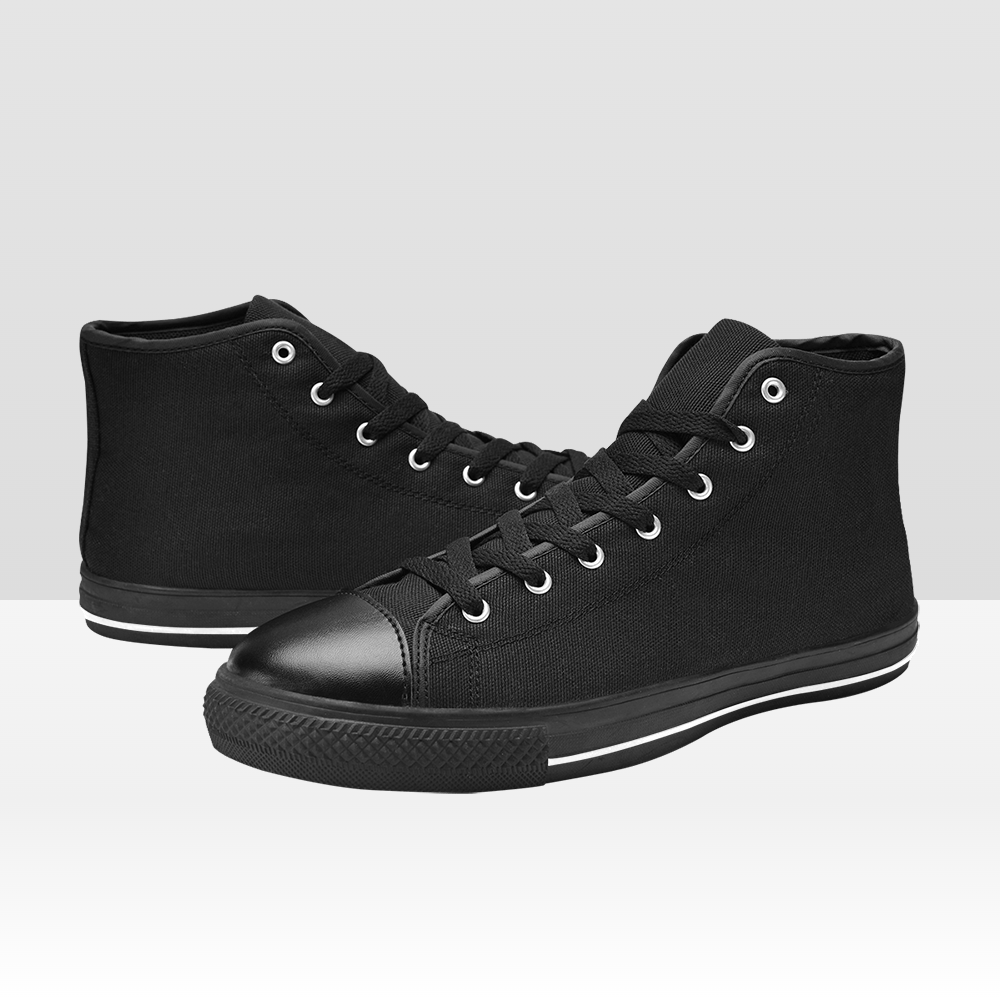 Custom Black Sole Women's High Top Shoes